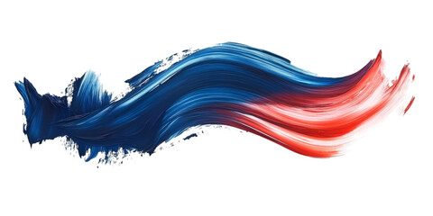 Blue and Crimson Brush Stroke Abstract Color Paint Transparent Background