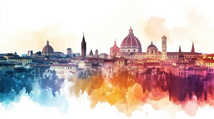 Obraz premium Picturesque cityscape with colorful buildings and domes during day