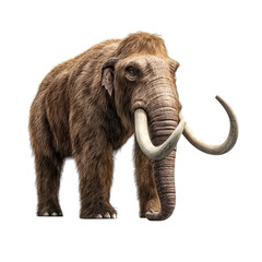 Obraz premium Realistic Mammoth Standing in Profile with Detailed Fur Texture