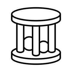 Flat Outline Ball Roller Icon – Montessori Visual Tracking and Motor Toy Symbol