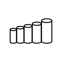 Flat Outline Knobless Cylinders Icon – Montessori Size Sorting and Visual Perception Symbol