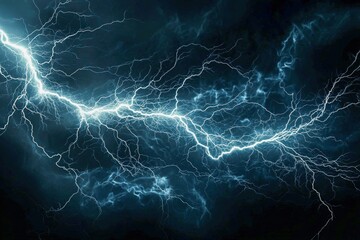 Abstract lightning energy on stormy sky