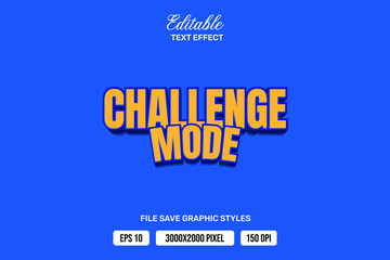 Premium challenge mode text effects can be edited again, suitable poster, template white background.