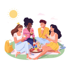 Casual Outdoor Picnic Gathering with Happy Expressions