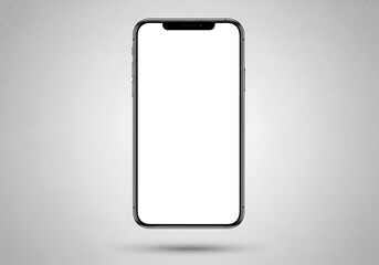 Modern smartphone with blank screen floating