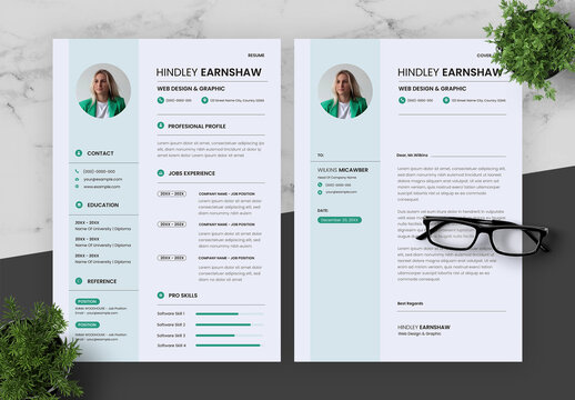 Green and Black Resume