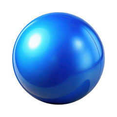3d blue glossy sphere isolated on transparent background