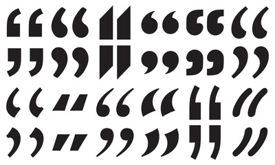 Quote mark collection. Quotation icon . Pictograms and infographics for mobile apps. vector illustration.