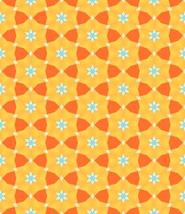 Floral pattern, retro seamless texture with vintage flowers, decorative paper tile design