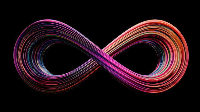 Gradient lines forming infinity symbol, metaphor of growth and potential - Powered by Adobe