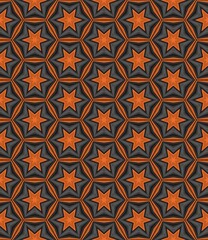 Obraz premium Green and gold vintage geometric seamless pattern with floral decoration, ideal for wallpaper, fabric, or textile designs