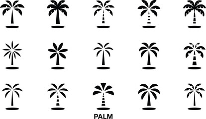 Naklejka premium Palm tree vector icons