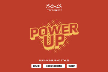 Fototapeta premium Premium power up text effects can be edited again, suitable poster, template white background.