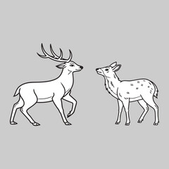 Obraz premium deer silhouette vector