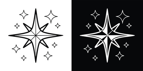 Elegant Star Shape on Contrasting Backgrounds Sparkling Design Element for Festive Celebrations and Decorative Purposes Vector Illustration