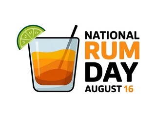 Celebrate national rum day on august 16th with a refreshing rum drink and festive typography