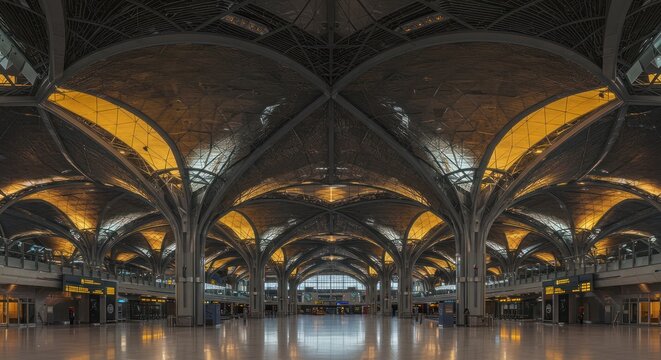 Architectural marvel: A symphony of arches and light within a grand hall
