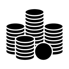 coin stack, token glyph icon