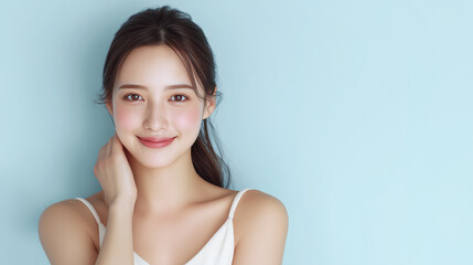 正面を向くアジア人女性