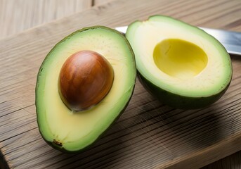 avocado on wooden table