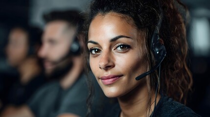 Customer service team assisting clients in a call center setting