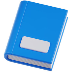 3D Rendering Blue Book With Label Illustration Minimalist Style Icon