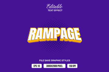 Premium rampage text effects can be edited again, suitable poster, template white background.