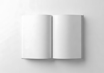 Fototapeta premium Blank open book with white pages on a light background