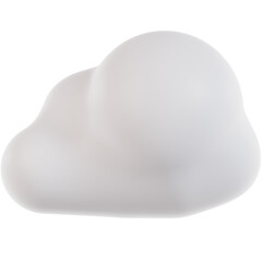 Realistic 3D Render of White Cloud Shape Element Illustration