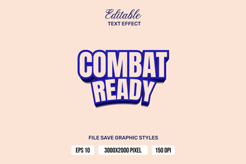 Premium combat ready text effects can be edited again, suitable poster, template white background.