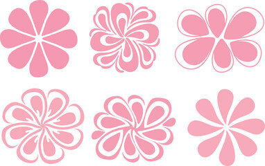 Abstract daisy flowers poster in groovy trippy funky style.  Matisse curves daisy flowers poster in groovy trippy funky style. Organic shapes aesthetic wall art in trendy palleted. 