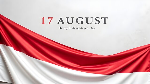 Indonesian flag waving proudly on independence day august 17th