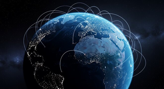 グローバルネットワーク接続 地球イメージ