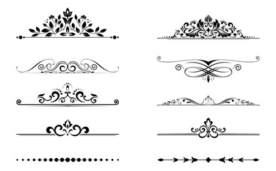 Obraz premium Vintage set. Floral elements for design monograms, invitations, frames, menus and labels. Graphic design of the website, cafes, boutiques, hotels, wedding invitations.