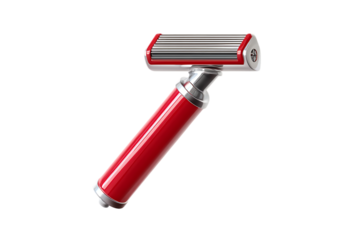 The Sleek and Stylish Red Double Edge Safety Razor Isolated on transparent background, cutout	