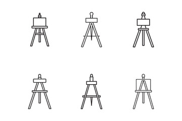 Easel Icons Set for Artistic Creativity and Art Supplies in Vector Format Perfect for Graphic Design Projects