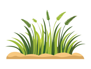 A Bush of Wild Reeds and Plants