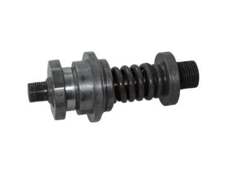 Precision engineered mechanical component with spring and threaded ends for industrial applications