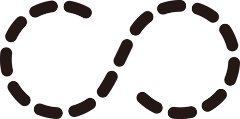 無限大の黒色のアイコンデザイン、単体
Infinity black icon design, single