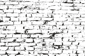 Vintage Grunge Brick Wall Vector Texture, Rough Distressed Brick Pattern Illustration, Old Dirty Brick Wall Vector Background, Rustic Urban Brick Texture for Graphic Design