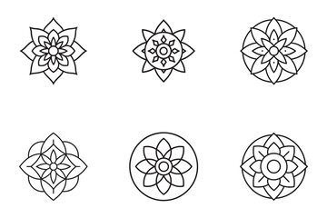 Elegant Minimalist Floral Design Collection Featuring Six Unique Flower Illustrations for Creative Projects and Branding Elements