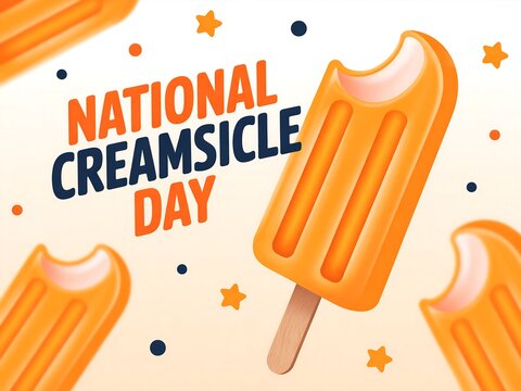 Celebrate national creamsicle day with a refreshing orange and cream frozen treat illustration - Powered by Adobe