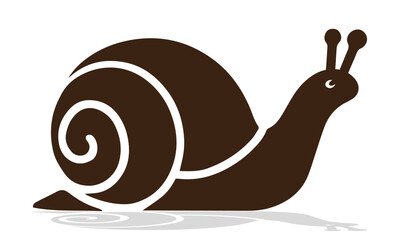 Snail cartoon illustration showing a cute snail on skateboard with message on white background.