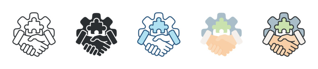 Strategic Alliances Icon Set Multiple Style Collection