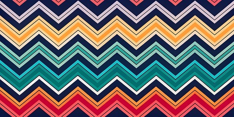 Vibrant zigzag chevron pattern in bold colors and geometric design