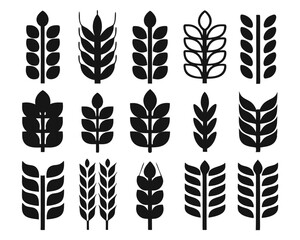 Stylized outline of a single wheat ear or grain stalk representing agriculture and harvest presented as an isolated icon on transparent background isolated on transparent background