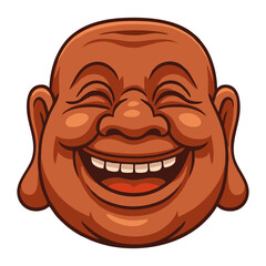 Obraz premium vector illustration of cartoon face of a man laughing 