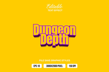 Premium dungeon depth text effects can be edited again, suitable poster, template white background.