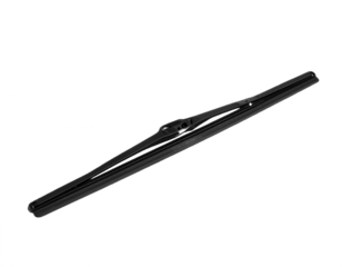 Sleek black car windshield wiper blade isolated on transparent background for automotive design