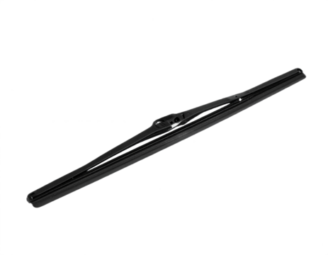 Sleek black car windshield wiper blade isolated on transparent background for automotive design